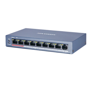 SWITCH HIKVISION PoE+ / 250 METROSs PoE LARGA DISTANCIA/ 8 PUERTOS 10/100 Mbps 802.3af/at (30W) +1 PUERTO 100 Mbps UPLINK DS-3E0109P-E/M(B) 301801293
