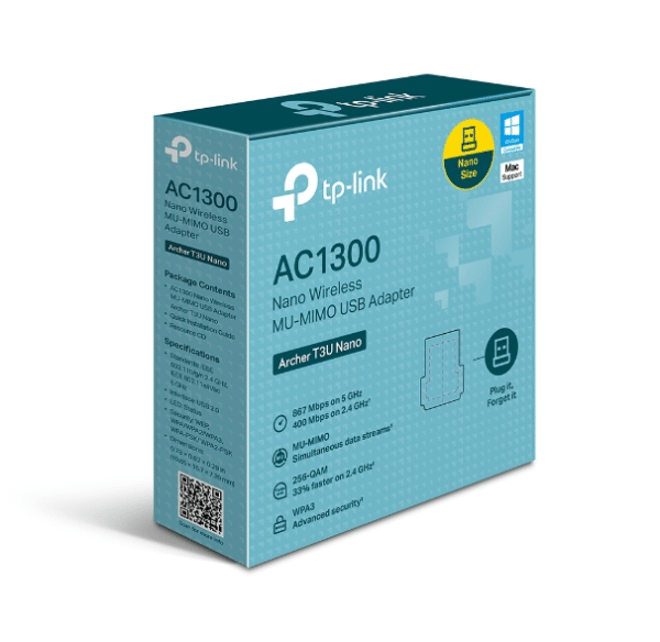 ADAPTADOR TP LINK USB INALAMBRICO AC1300 MU-MIMO ARCHER T3U NANO