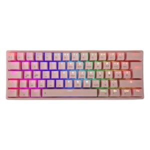 TECLADO GAMING  EAGLE WARRIOR MECANICO USB Y INALAMBRICO BLUETOOTH GAMING(USB+2.4G+BLUETOOTH) 62 RGB LED BACKLIT PINK  ESPAÑOLKAY182U0001C