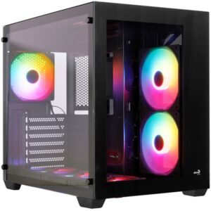 CASE GAMING  AEROCOOL DRYFT-G-BK-V1 MEDIA TORRE PANELES FRONTALES Y LATERALES DE VIDRIO TEMPLADO 2 VENTILADORES FRGB 140MM NEGRO ACCM-ES01163.11