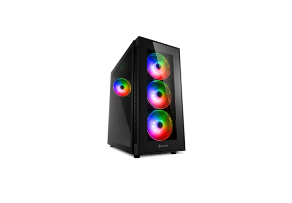 CASE SHARKOON GAMING  TG5 PRO RGB MEDIA TORRE PANEL DE VIDRIO TEMPLADO 3 VENTILADORES RGB NEGRO 4044951029105