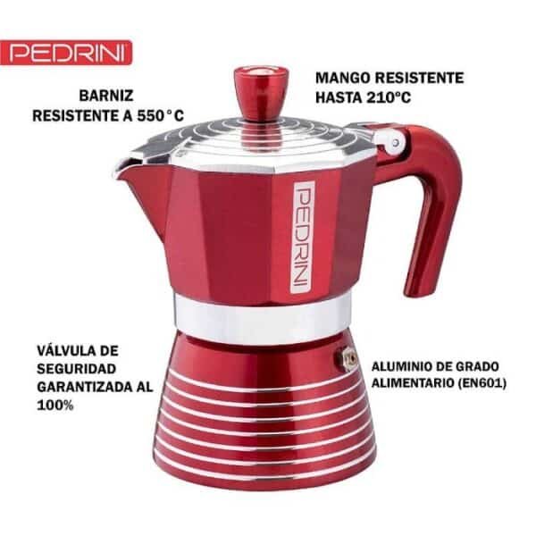 Pedrini Cafetera Italiana Infinity Acero Barniz Vernice Ht 3 Tazas 02Cf115 - Image 2
