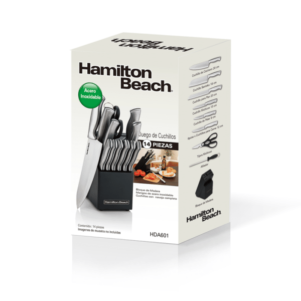 Hamilton Beach Set De Cuchillos 14 Pzas 2.2 Mm Acero Inoxidable Hda601 - Image 3