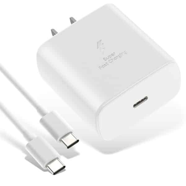 Cargador 45w Samsung Combo Cubo + Cable blanco
