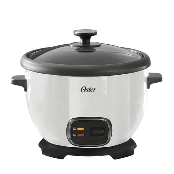Olla Arrocera Oster - 12 Tazas - Antiadherente - Tapa Vidrio - Función Automática - Blanco