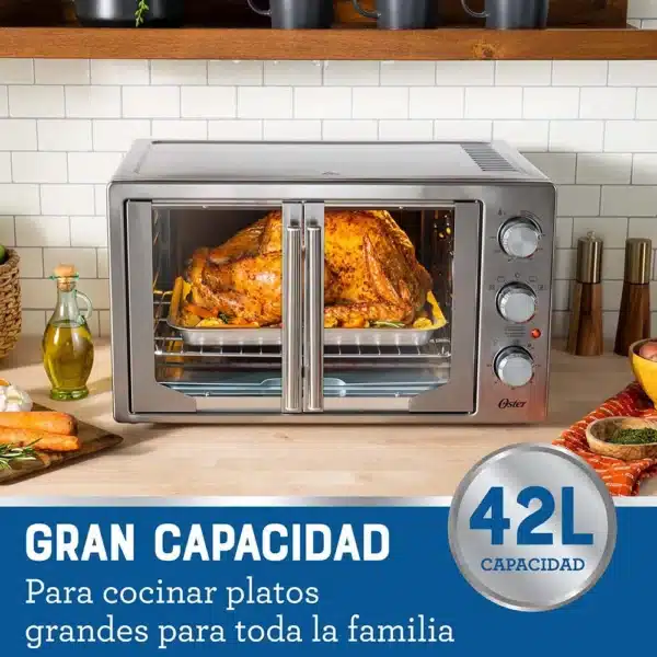 Horno Oster® extra grande puertas estilo francés con freidora de aire y recubrimiento interno antiadherente TSSTTVFDMAFNS - Image 4