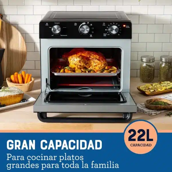 Horno Con Freidora De Aire Oster - 22 Litros - Recubrimiento Antiadherente - 5 Funciones Pre-Programadas - Control De Temperatura Hasta 230°C TSSTTVMAF1NS - Image 8